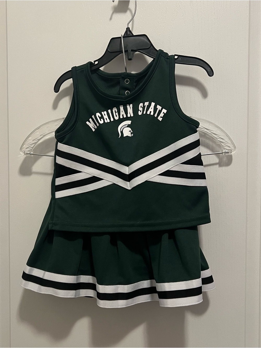 Girls Michigan State Green and White Cheer set